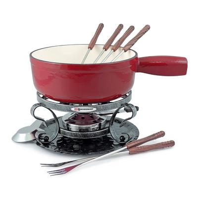 Swissmar 9 Piece Lugano Cast Iron Fondue Set